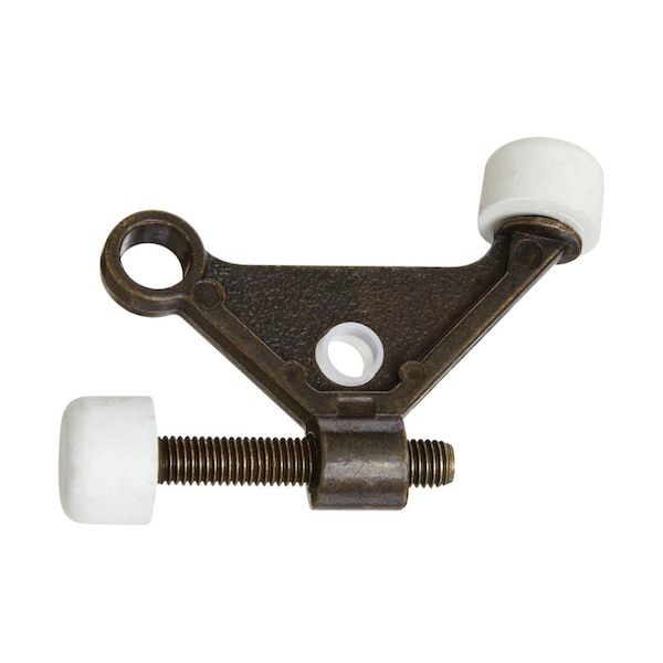 National Hardware National Hardware Zinc w/Rubber Tip Antique Brass Bronze Hinge Pin Door Stop Mounts to door N159-046 - main